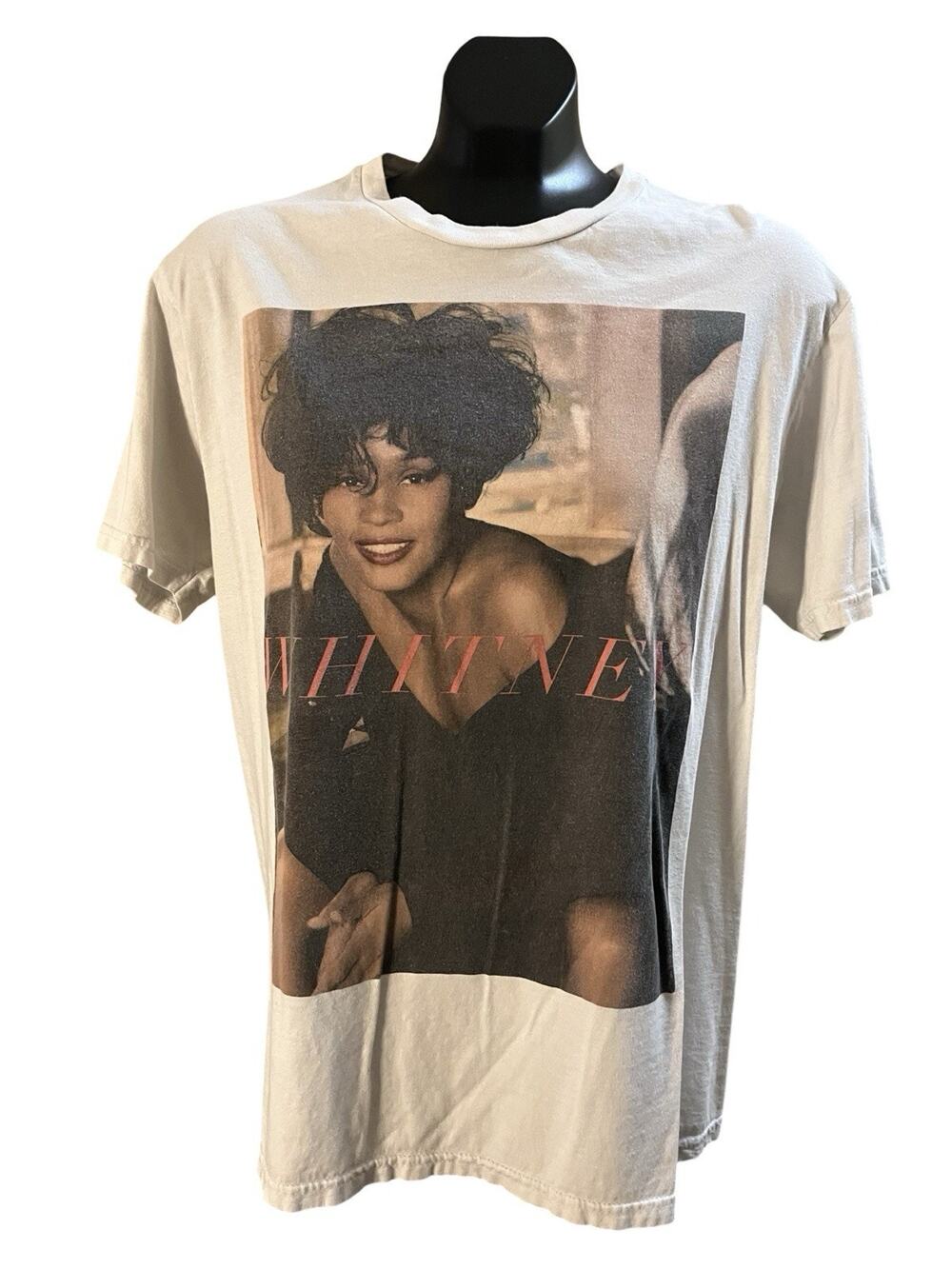 Whitney Houston Graphic T-Shirt L Vintage Style 90s Pop Icon Tribute